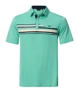 Mizuno Quick Dry Elite Stripe Polo In White -Putters shop 52GA2007 Mint FRONT
