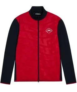 J.Lindeberg Arche Mid Layer Golf Jacket In Barbados Cherry