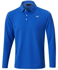 FootJoy Mizuno BT Long Sleeve Golf Mens Polo In Blue -Putters shop S52GA2503 23 BLUE FRONT