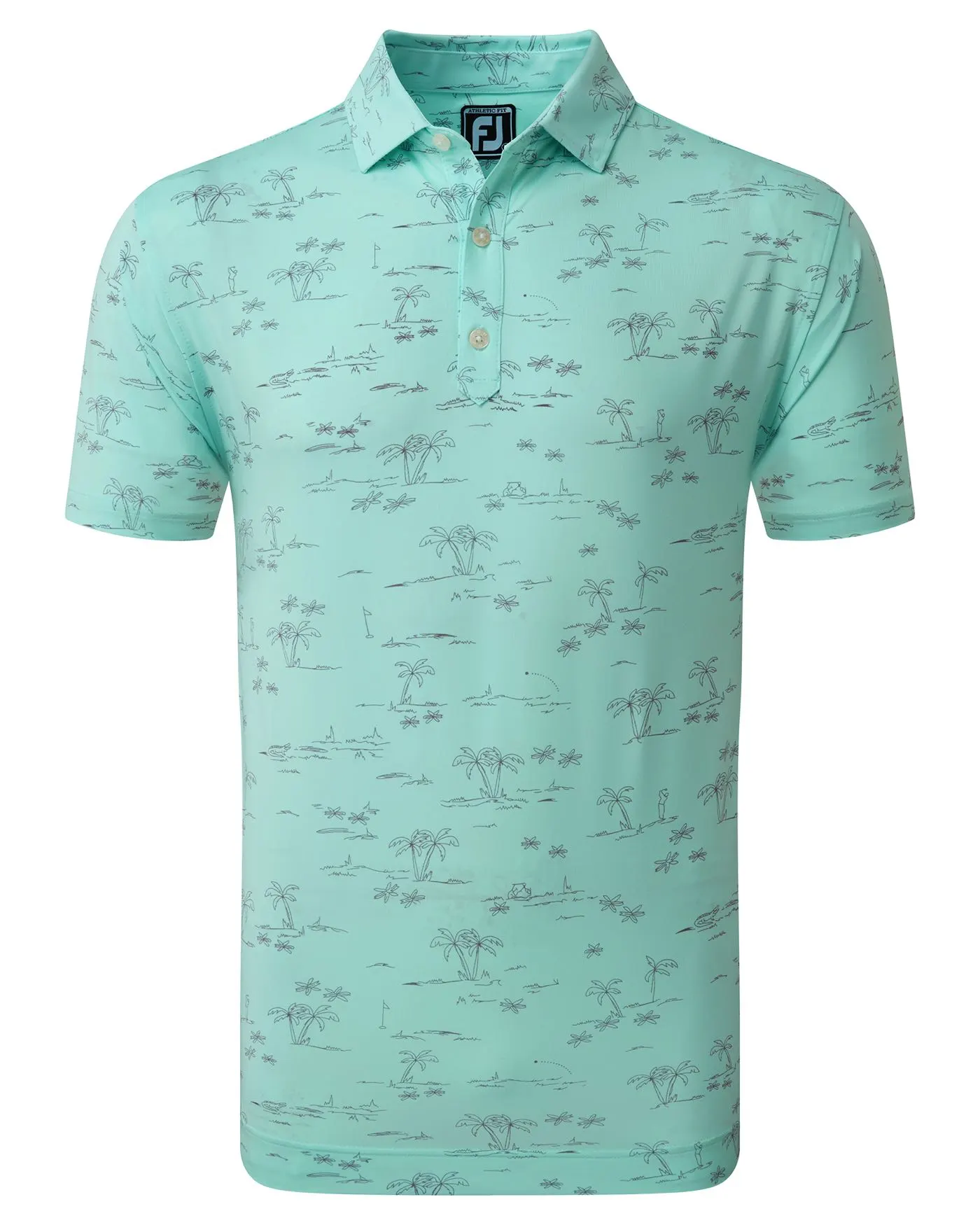 FootJoy Tropic Print Lisle Pique Golf Polo SS23 In Red / White 6 FootJoy Tropic Print Lisle Pique Golf Polo SS23 In Red / White - Image 4