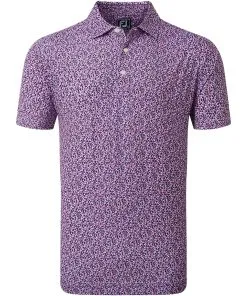 FootJoy Confetti Print Pique Golf Polo SS23 In Violet