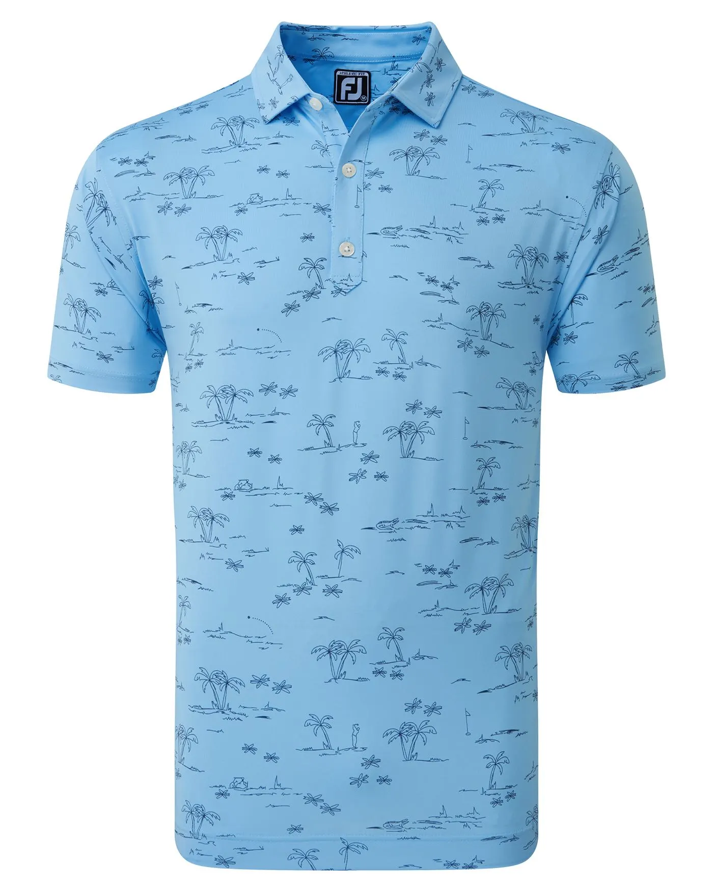 FootJoy Tropic Print Lisle Pique Golf Polo SS23 In Red / White 4 FootJoy Tropic Print Lisle Pique Golf Polo SS23 In Red / White - Image 2