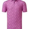 FootJoy Glass Print Lisle Pique Golf Polo SS23 In Orchid -Putters shop SS23 0070 FJ 80037 01