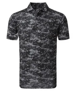 FootJoy Cloud Camo Lisle Golf Polo SS23 In Twilight