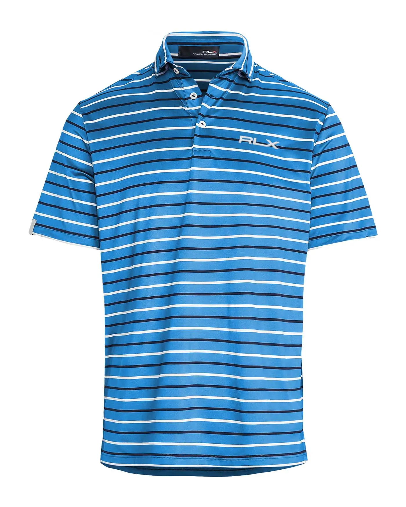 Ralph Lauren RLX Slim Fit Stripe Performance Golf Polo In Retreat Blue 4 Ralph Lauren RLX Slim Fit Stripe Performance Golf Polo In Retreat Blue - Image 2