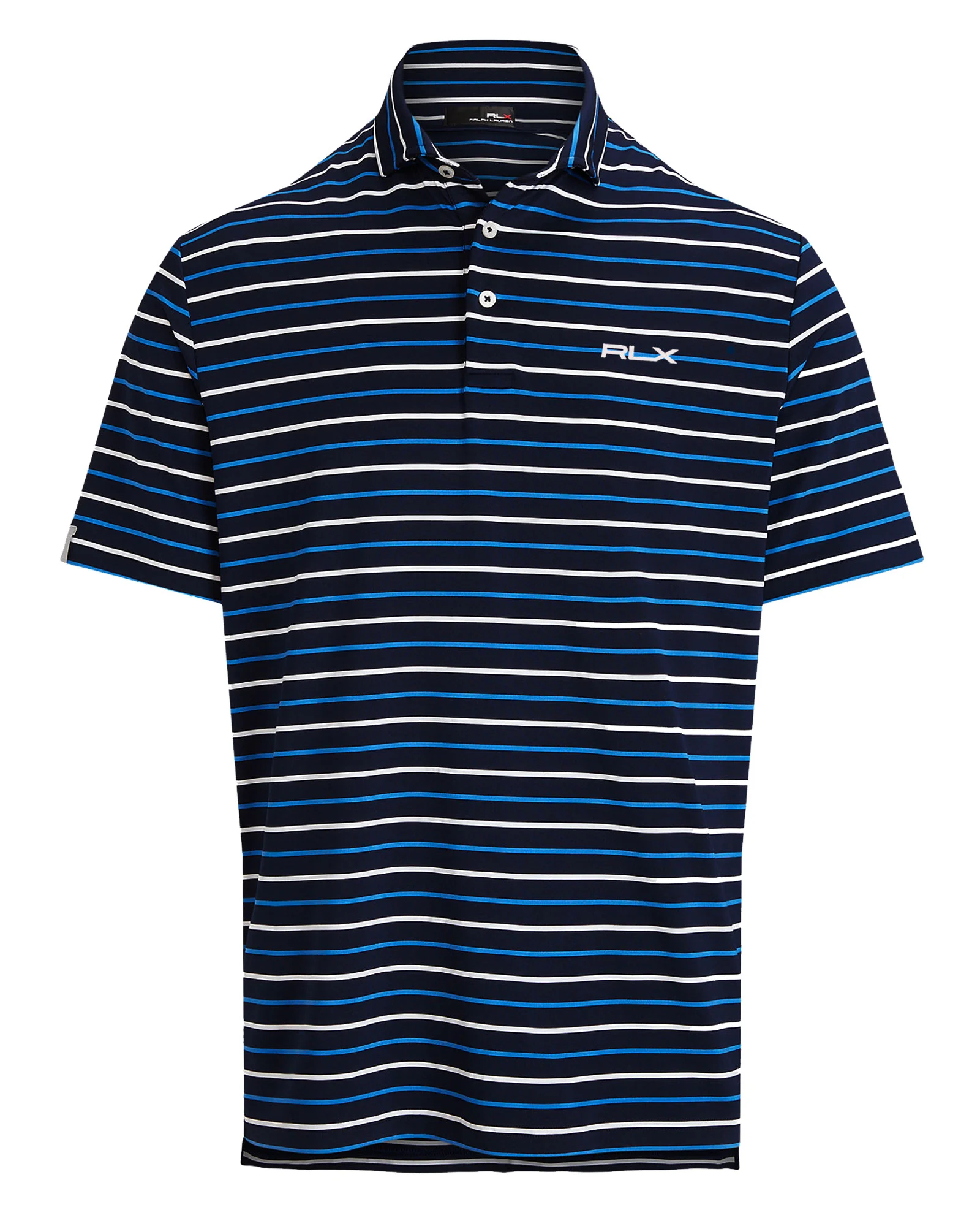 Ralph Lauren RLX Slim Fit Stripe Performance Golf Polo In Retreat Blue 3 Ralph Lauren RLX Slim Fit Stripe Performance Golf Polo In Retreat Blue