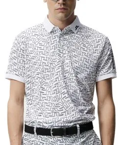 J.Lindeberg Tour Tech Regular Fit Print Golf Polo SS23 In Lapis Blue