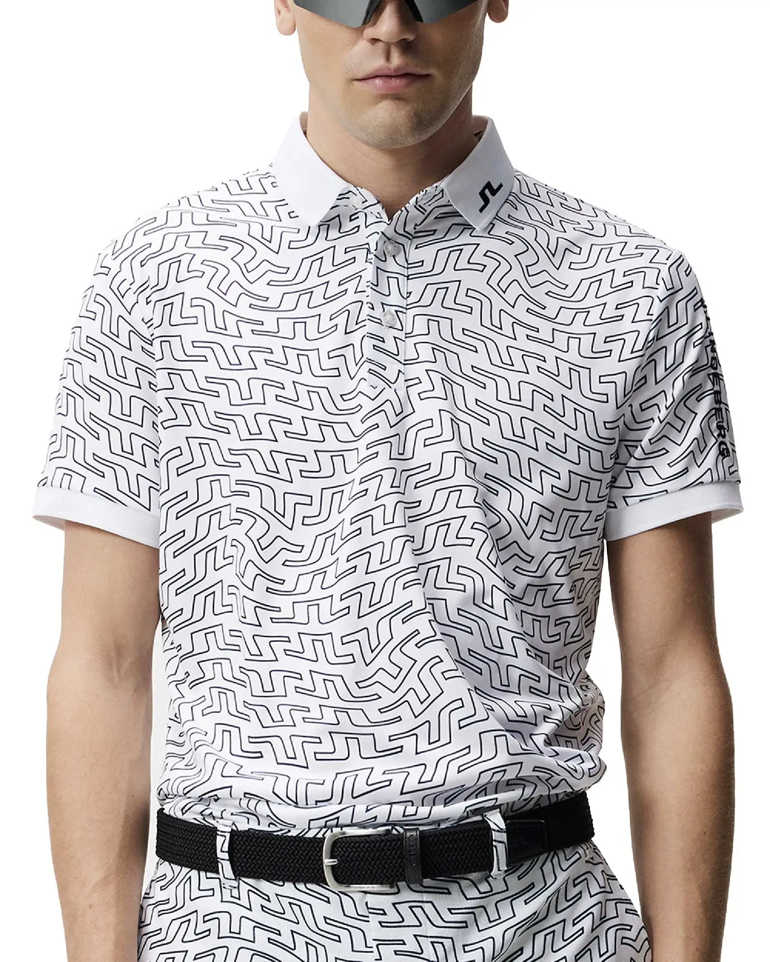 J.Lindeberg Tour Tech Regular Fit Print Golf Polo SS23 In Lapis Blue 3 J.Lindeberg Tour Tech Regular Fit Print Golf Polo SS23 In Lapis Blue